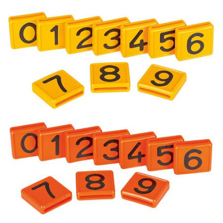 Séries de numéros - 1059J/100 - Numéros de 0 à 9 jaunes prix pièce (emballage de 10) / par 100 numéros