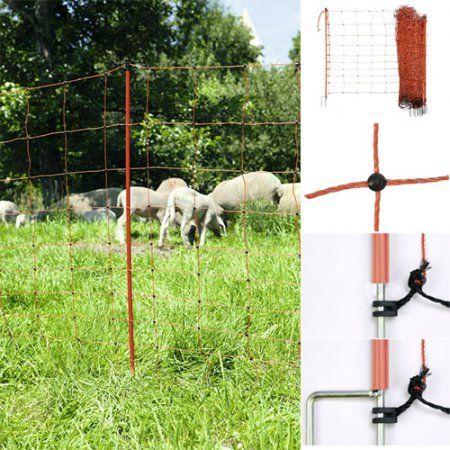 Filet à moutons électrifiable L.50m h.90cm - 11695 - Filet à moutons électrifiable L.50m h.90cm à piquets simples
