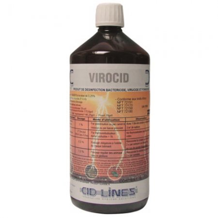 Virocid désinfectant concentré 1L - 12256 - Virocid désinfectant concentré 1L