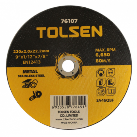 disque à tronconner 230X2X22mm Tolsen - 13465 - disque à tronconner 230X2X22mm