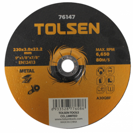 Disque à tronconner DEP.230X3X22mm Tolsen - 13491 - Disque à tronconner DEP.230X3X22mm