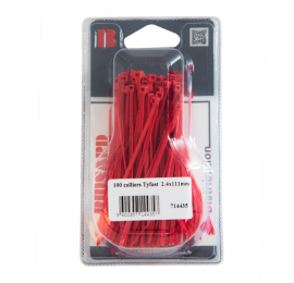 Collier de serrage 2,4x111mm rouge UV - 100 pièces