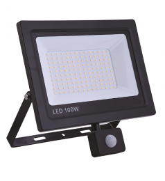 Projecteur Led noir avec détecteur 100W 8000LM