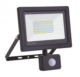 Projecteur Led extra plat noir avec détecteur 50W 4000LM