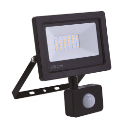 Projecteur Led extra plat noir avec détecteur 20W 1600LM