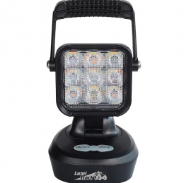 Phare de travail/avertisseur 9 Led rechargeable orange/blanc 945LM