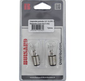 Ampoule poirette 12V 21/5W 2 filaments Lumitrack sous blister / lot de 2